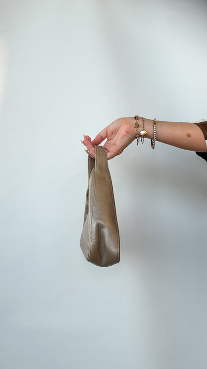 Prada Metallic Leather Hobo Bag – Champagne
