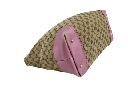 Gucci GG Canvas Tote with Pink Trim
