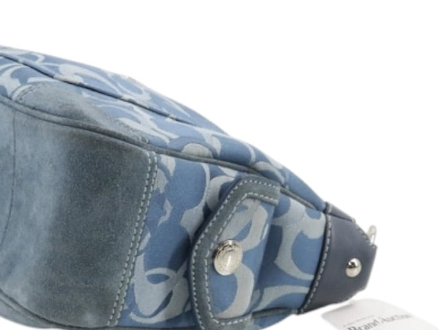 COACH BLUE SIGNATURE SHOULDER BAG