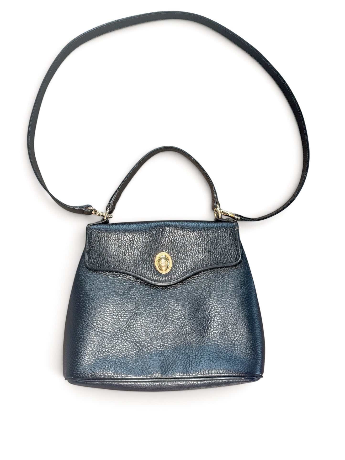 Christian Dior Vintage 2-Way Leather Top Handle Bag – Black Leather