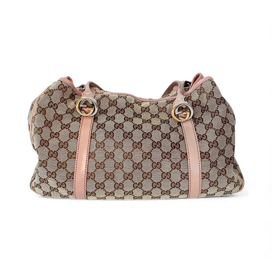Gucci GG Canvas Pink Trim Tote Bag – Brown Monogram