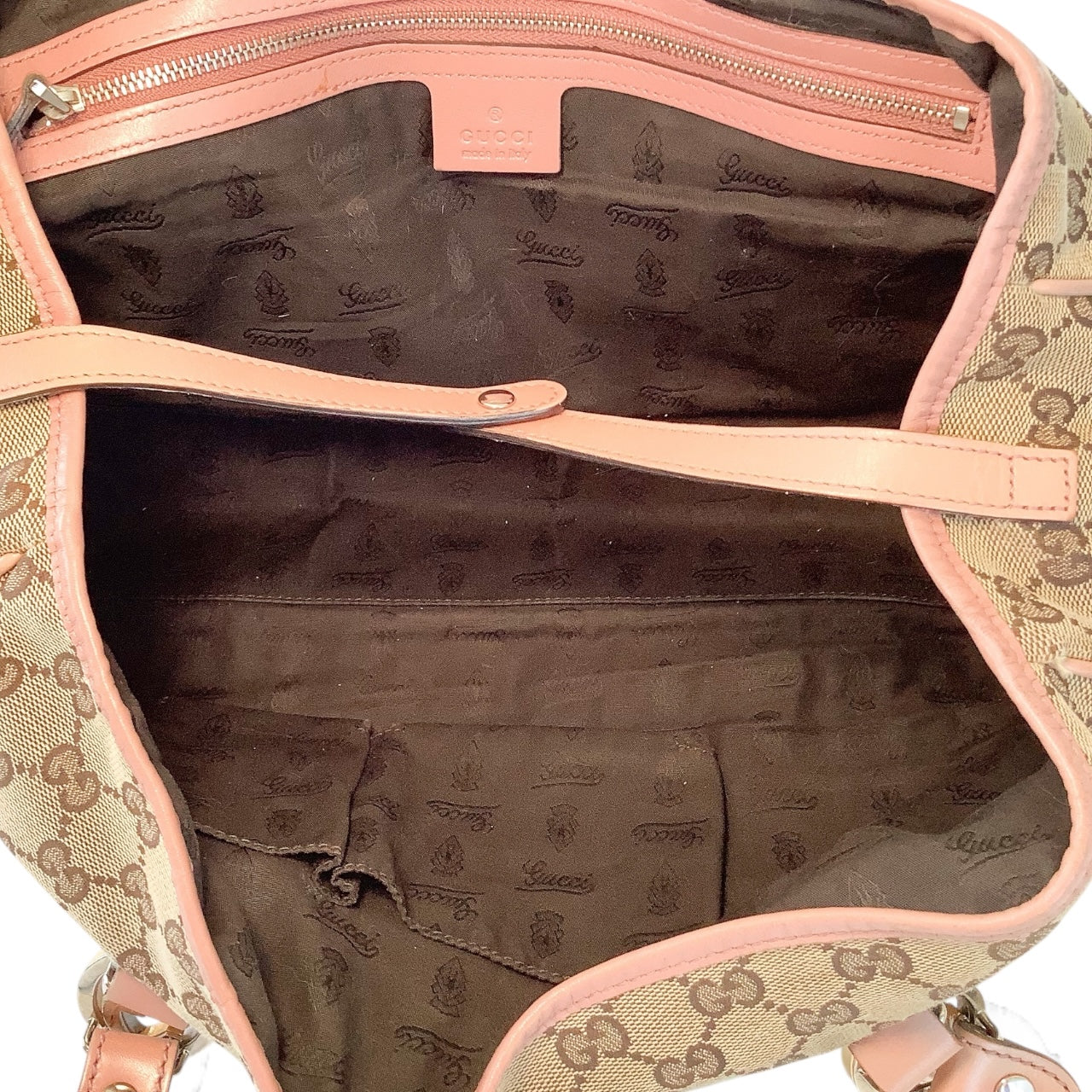 Gucci GG Canvas Pink Trim Tote Bag – Brown Monogram
