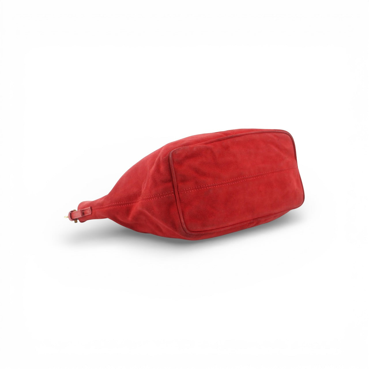 Fendi Red Suede Baguette – Glitter Logo Hardware