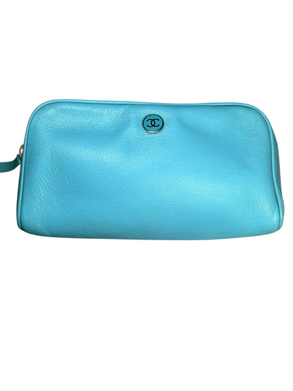 CHANEL LIGHT BLUE COSMETIC POUCH