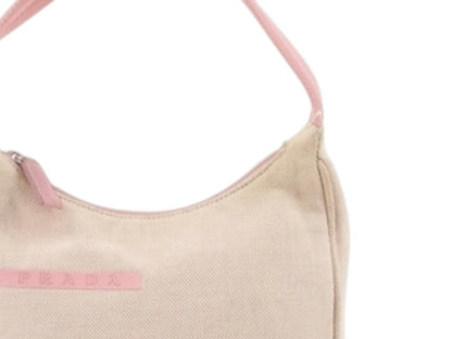 PRADA PINK CANVAS HANDBAG