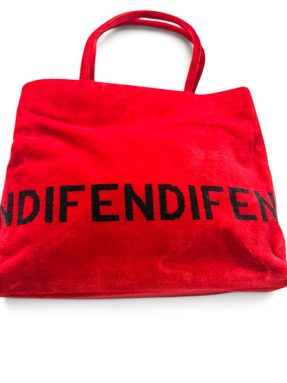 Fendi Red Velvet Tote Bag