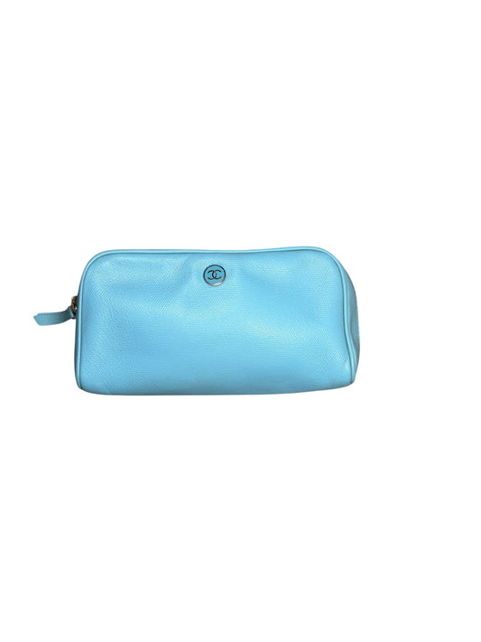CHANEL LIGHT BLUE COSMETIC POUCH