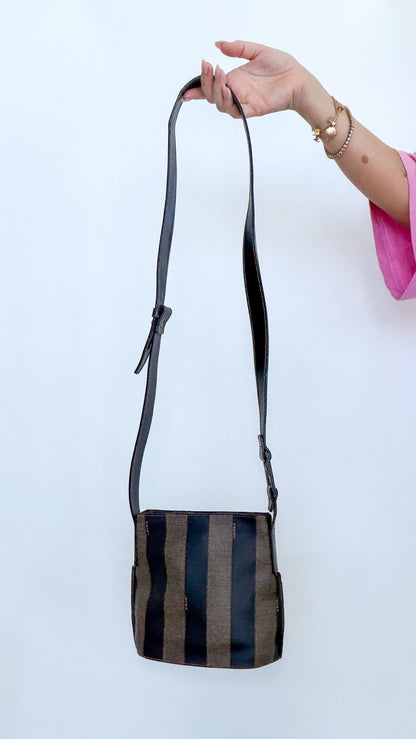 Fendi Pequin Stripe Crossbody Bag (Vintage)