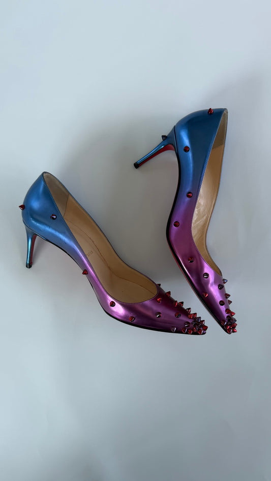 Christian Louboutin Spike Pumps – Blue/Purple Gradient size 38