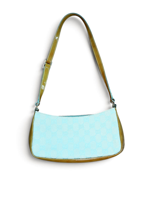 Gucci GG Canvas Baguette Shoulder Bag – Baby Blue