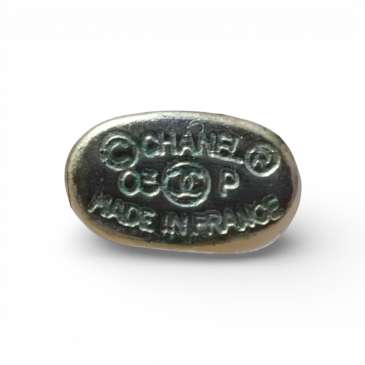 Chanel Coco F Faux Pearl Gold Earrings