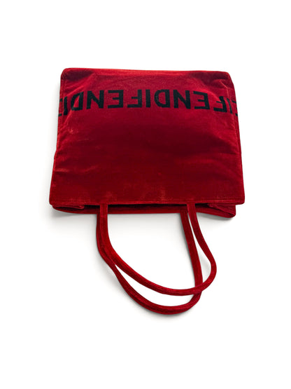 Fendi Red Velvet Tote Bag