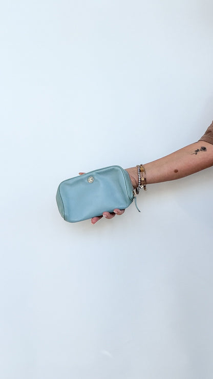 CHANEL LIGHT BLUE COSMETIC POUCH