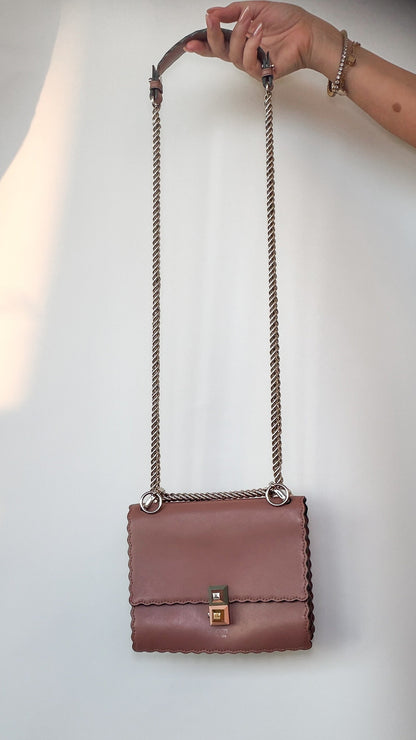 FENDI SCALLOPED LEATHER BAG
