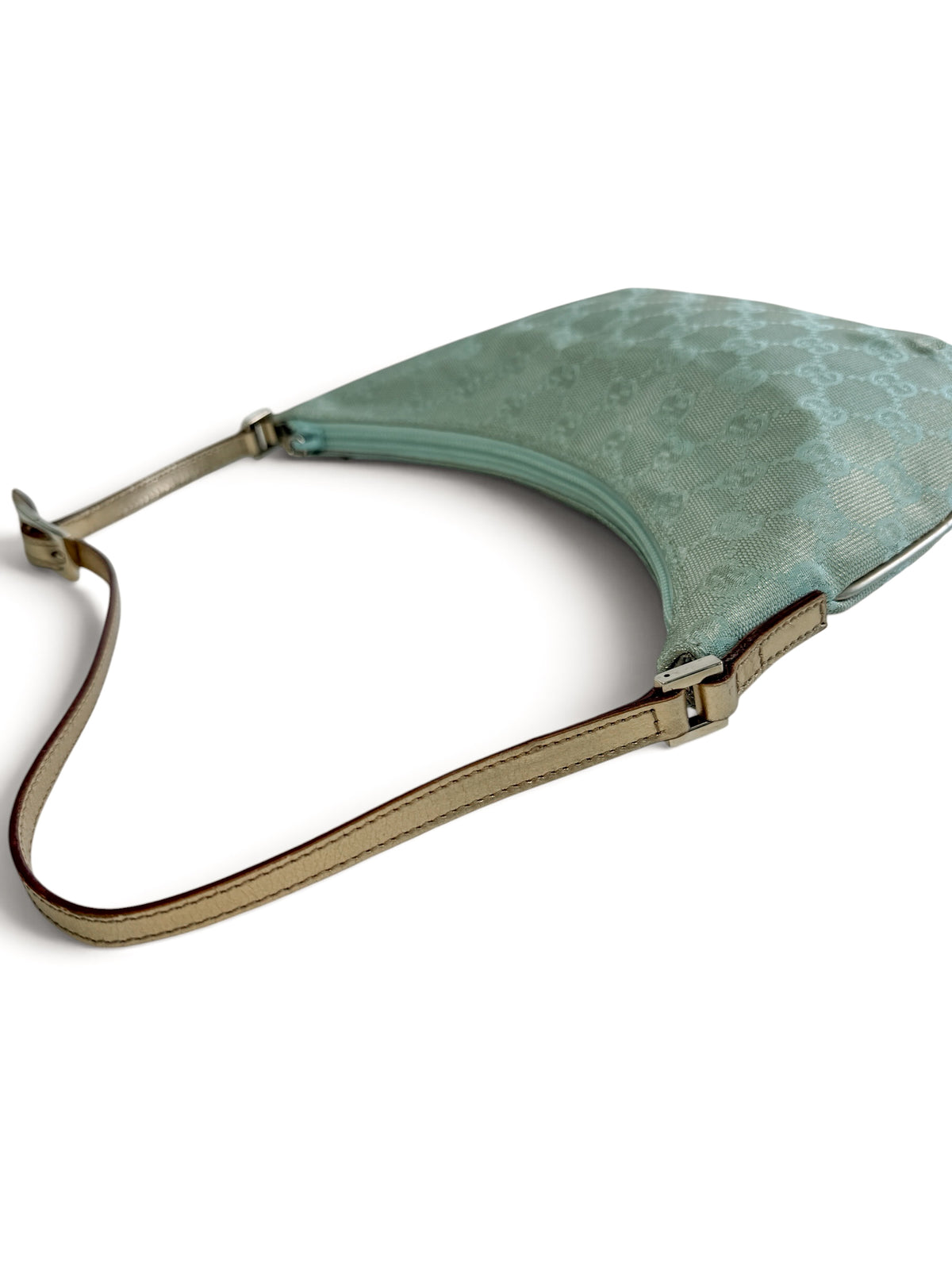 Gucci GG Shimmer Canvas Baguette Shoulder Bag