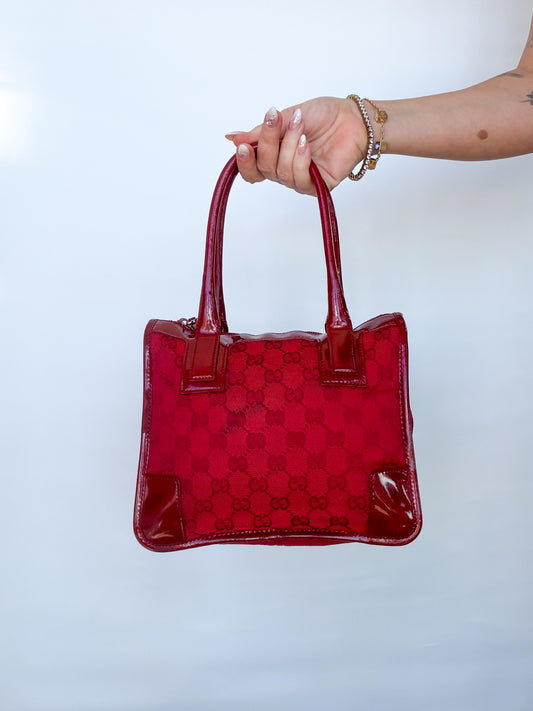 Gucci GG Canvas Mini Tote – Red