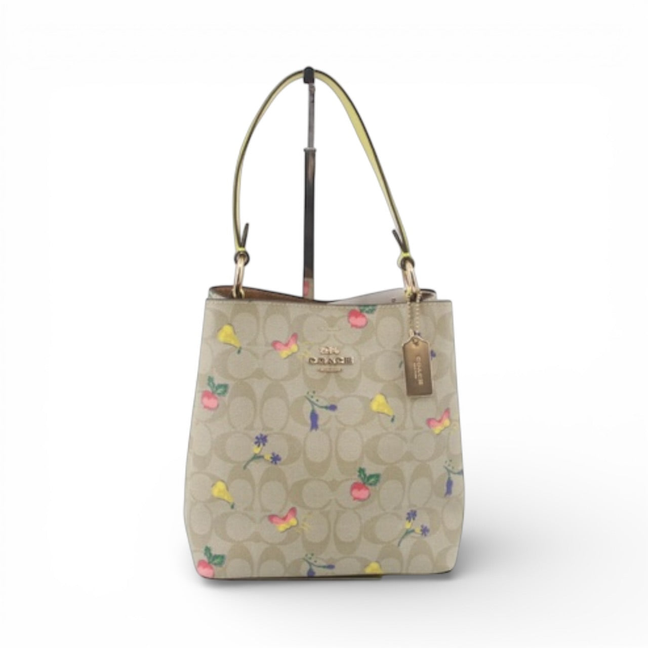 Coach Signature Print Shoulder Bag with Butterflies