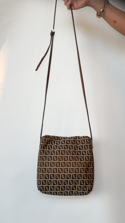 Fendi Zucchino Mama Baguette / Shoulder Bag – Brown Tobacco