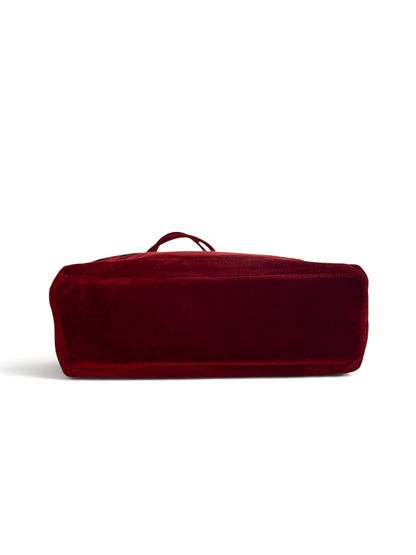 Fendi Red Velvet Tote Bag