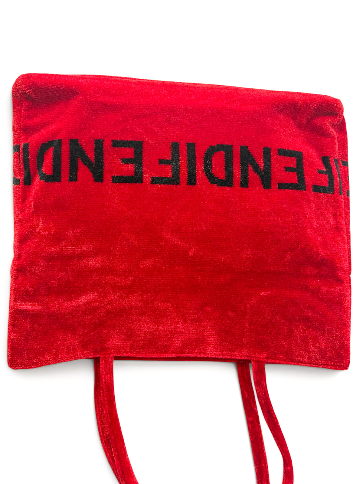 Fendi Red Velvet Tote Bag