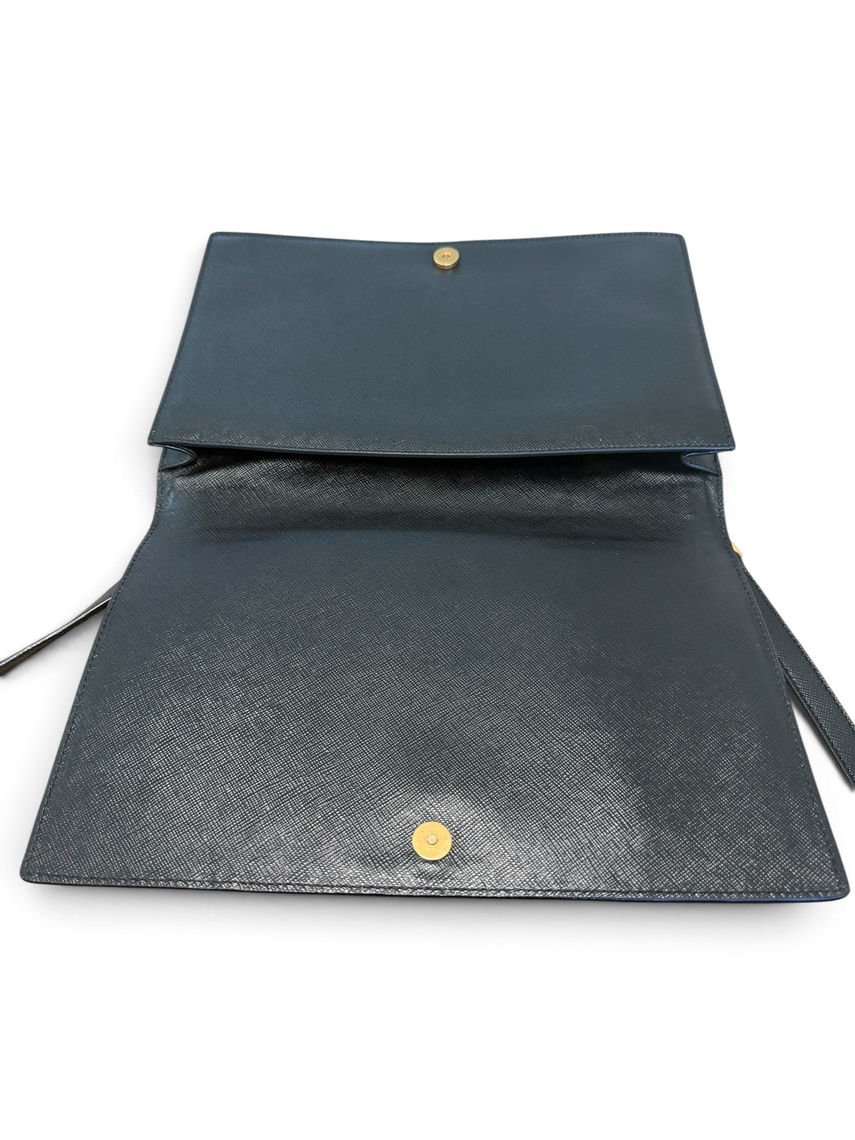 PRADA VINTAGE BLACK & GOLD DISTRESSED SHOULDER BAG