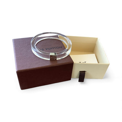 Louis Vuitton Clear Lucite Monogram Bangle (Silver-Tone Hardware) — With Box