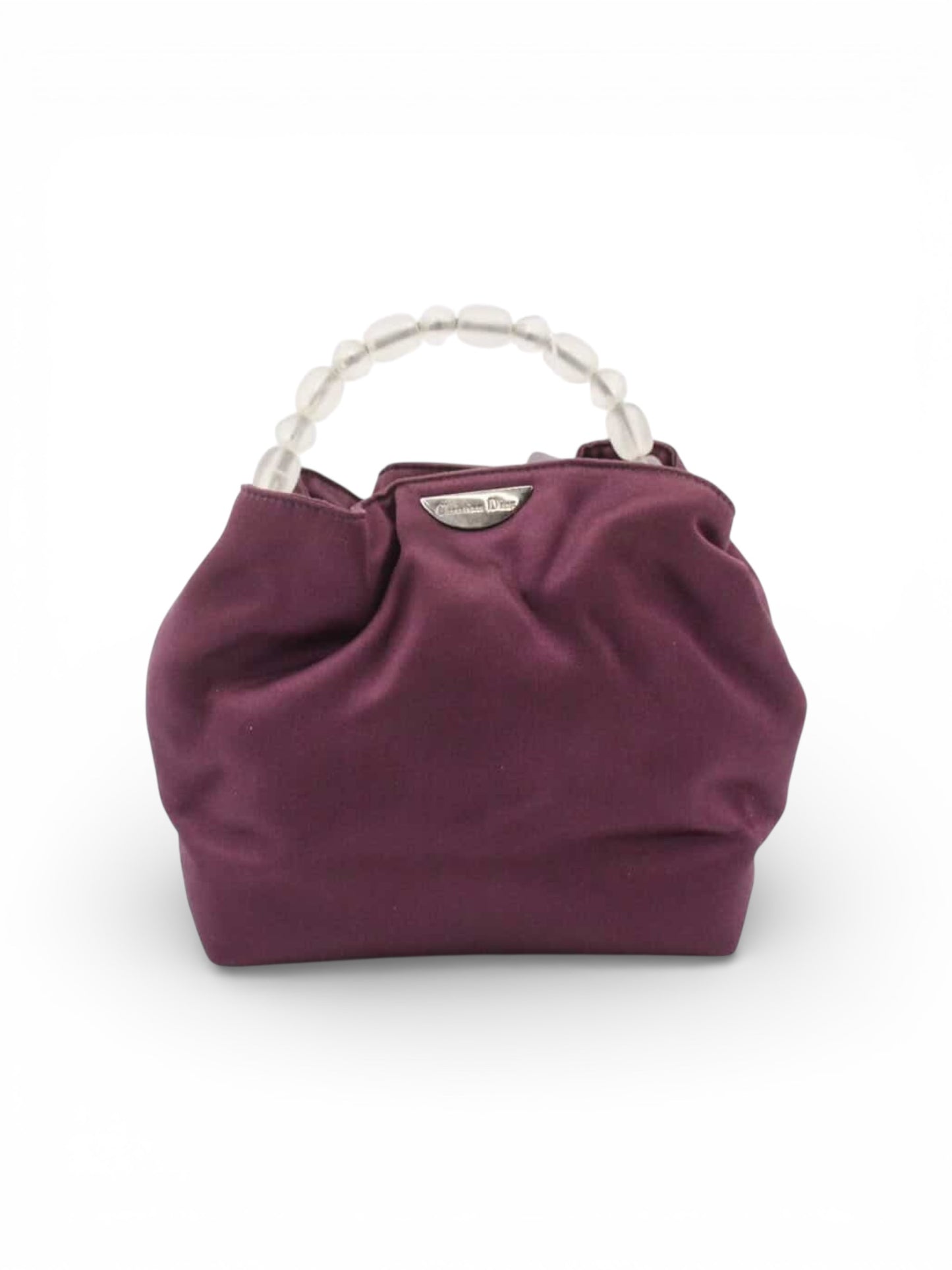 CHRISTIAN DIOR PEARL SATIN HANDBAG – A GRADE