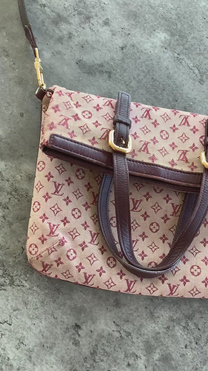 Louis Vuitton Monogram Mini Lin Tote / Crossbody – Rouge (Red Jacquard)
